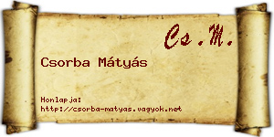 Csorba Mátyás névjegykártya