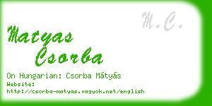 matyas csorba business card
